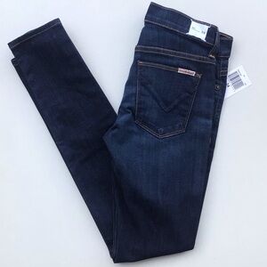 Hudson Nico mid rise super skinny jeans whiskering